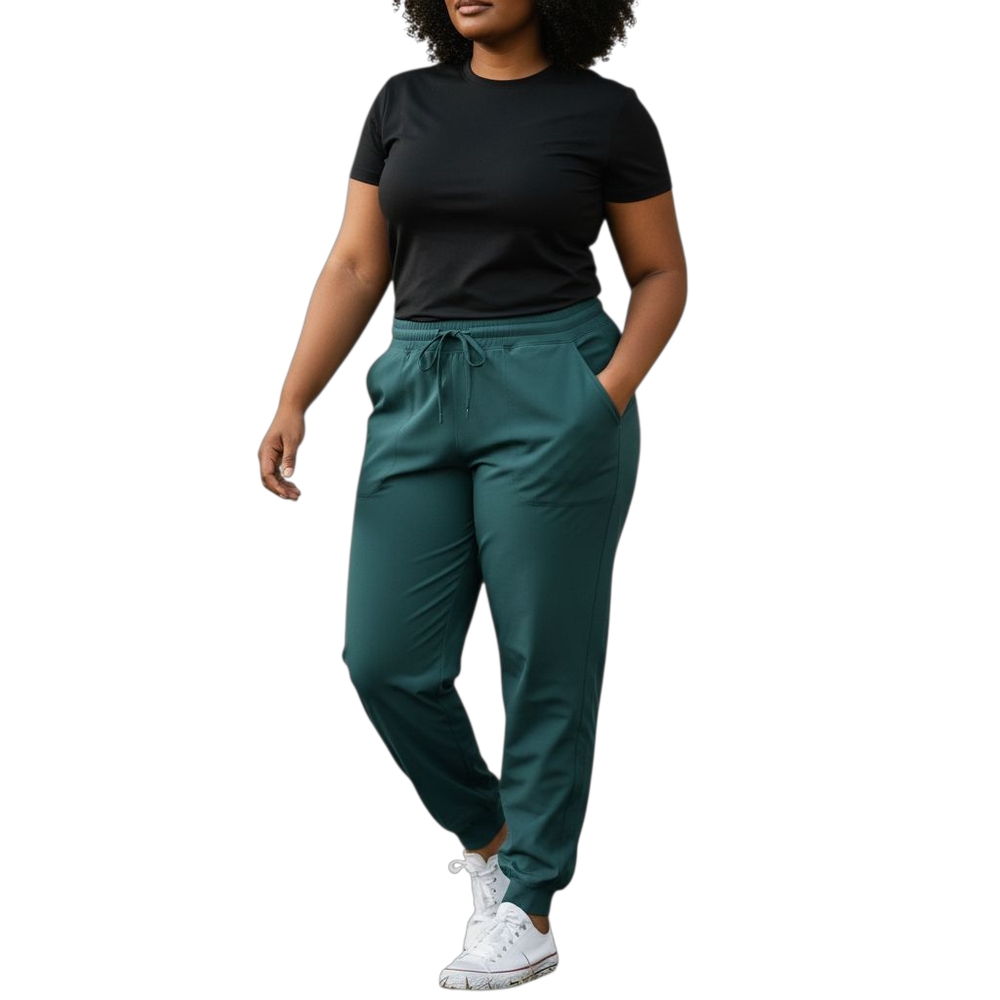 Mandala Women Scrub Joggers Size 3XL Equa Tek Fiber Drawstring Waist Turquoise